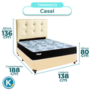 Ver imagem 3 de Cama Box + Colchão Casal Molas Ensacadas Life Gold Paropas + Cabeceira Estofada