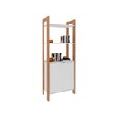 Ver imagem 1 de Closet de Quarto AZ1009 Armário Alto c/ 2 Prateleiras e 2 Portas Amêndoa/Branco - Tecno Mobili