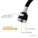 Ver imagem 3 de Torneira Cozinha Mesa Preta C62 Areajador Duplo Jato Gourmet