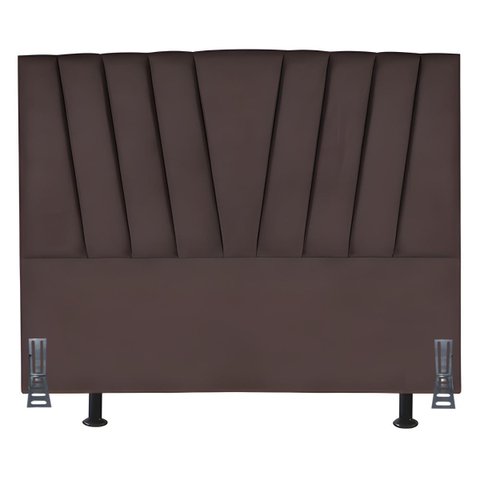 Cabeceira Cama Box Queen 160 Cm Safira em Corino com Frame:marrom