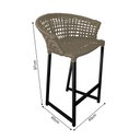 Ver imagem 5 de Conjunto Bistrô Champanheira Tampo Ripado e 2 Banquetas Reis Corda Náutica Rami