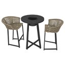 Ver imagem 1 de Conjunto Bistrô Champanheira Tampo Ripado e 2 Banquetas Reis Corda Náutica Rami