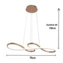 Ver imagem 4 de Lustre Pendente Moderno 75cm Led 47w 3 Cores de Luz Bivolt Dourado