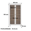 Ver imagem 5 de Cristaleira Estante Para Livros Ditália C/Kit Luz E-957 Cor:Branco