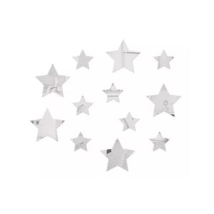 Espelho Decorativo Acrílico Estrelas 7cm Sala Quarto 12 Pçs