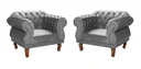 Ver imagem 1 de Kit 2 Poltronas Chesterfield Elisabeth Capitonê SALA/RECEPÇÃO/BARBEARIA