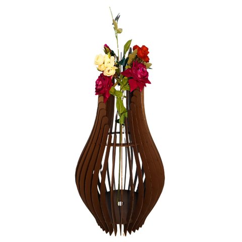 Vaso de Chão Decorativo Grande Andromeda Mdf:preto/85x30cm