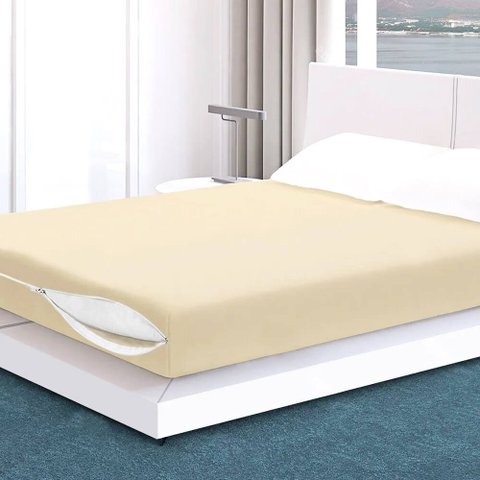 Capa para Colchão Casal com Zíper Doce Vida - Portallar Baunilha