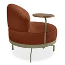 Ver imagem 5 de Kit 2 Poltronas Decorativa Andromeda Linho Bouclê Marrom Base Giratória de Ferro - Pallazio
