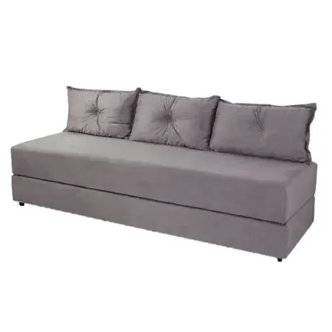 Sofanete Sofá com 3 Almofadas Multiuso Suede Cinza - Al Móveis