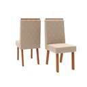 Ver imagem 3 de Conjunto com 4 Cadeiras Estofadas para Mesa de Jantar Sara MDF Freijó Veludo Creme DJ Móveis