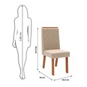 Ver imagem 2 de Conjunto com 4 Cadeiras Estofadas para Mesa de Jantar Sara MDF Freijó Veludo Creme DJ Móveis