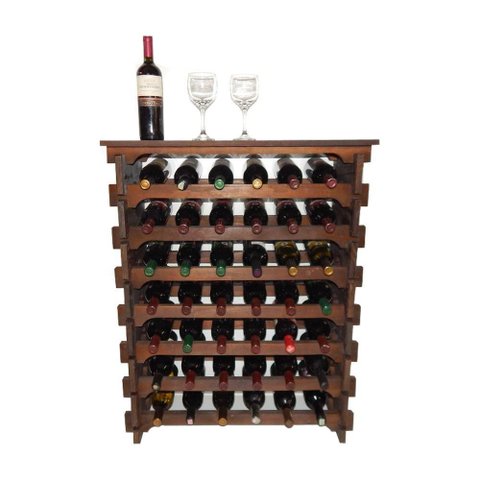 Adega para Vinho Tipo Mesinha C06 Pinheiro Americano Macico 77cm Imbuia Cevey Adegas e Artesanatos