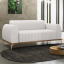 Ver imagem 2 de Sofá 180cm 3 Lugares Base Gold Molino D06 PU C-12 Branco - Mpozenato