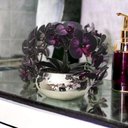 Ver imagem 2 de Arranjo Com 4 Orquídeas Artificiais Roxa Realistas Com Vaso