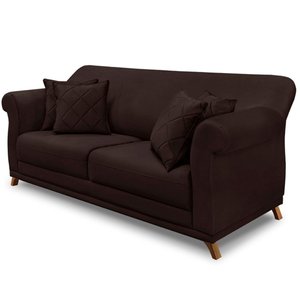 Sofá Amsterdam 2 Lugares 1,60 Suede Café - Lucadi Home