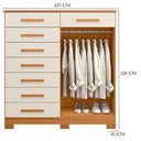 Ver imagem 4 de Guarda Roupa Solteiro com Cômoda Atena 2 Portas de Correr 6 Gavetas MDP Cinamomo Off White Albatroz