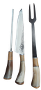 Ver imagem 1 de Kit Churrasco Artesanal Faca Chaira e Garfo e Bainha de Couro