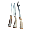 Ver imagem 3 de Kit Churrasco Artesanal Faca Chaira e Garfo e Bainha de Couro