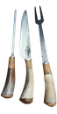 Ver imagem 3 de Kit Churrasco Artesanal Faca Chaira e Garfo e Bainha de Couro