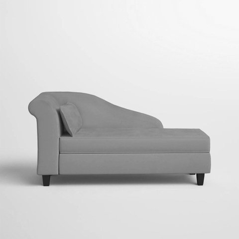 Recamier Diva França 1,40m Suede Cinza - Clique Decorações