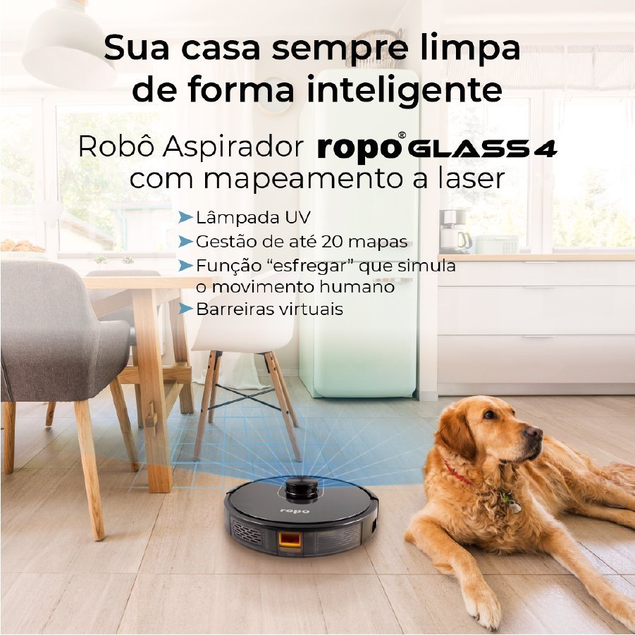 Combo Robô Aspirador Ropo Glass 4 + Kit Refil - 3