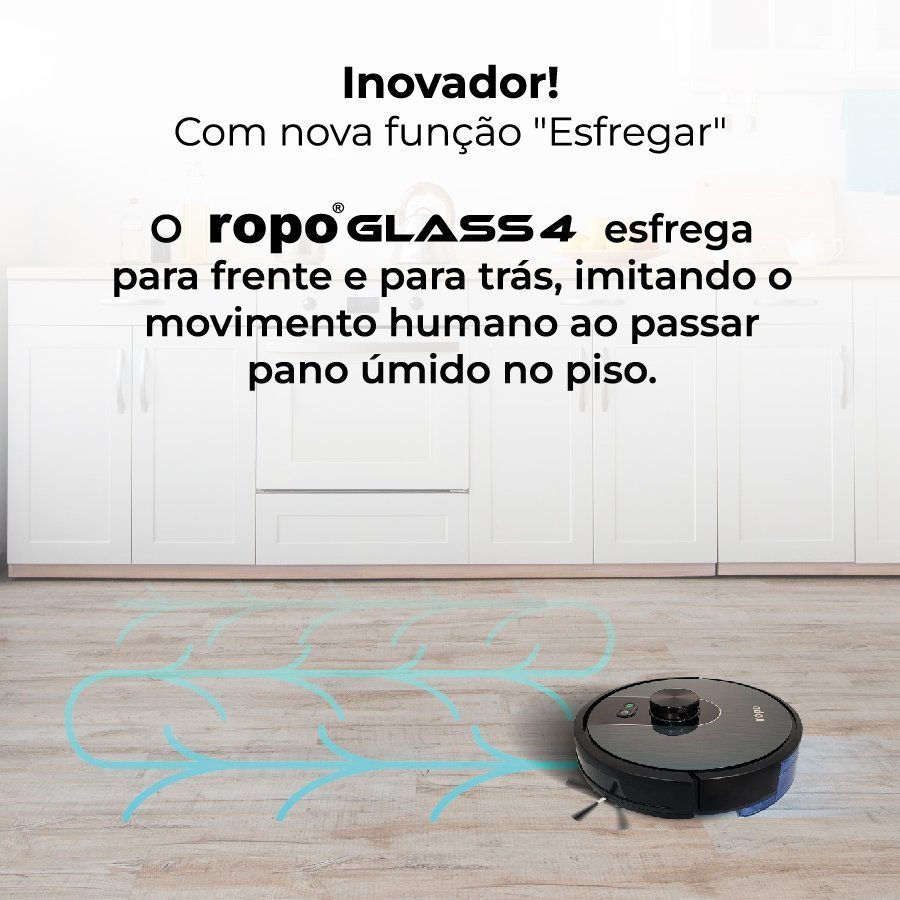 Combo Robô Aspirador Ropo Glass 4 + Kit Refil - 6