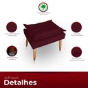 Ver imagem 4 de Poltrona Opala para Sala com Puff Reforçada Suede Bordo
