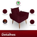 Ver imagem 6 de Poltrona Opala para Sala com Puff Reforçada Suede Bordo