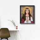 Ver imagem 2 de Quadro Decorativo Santa Filomena 33x24cm - com Vidro:madeira Branca