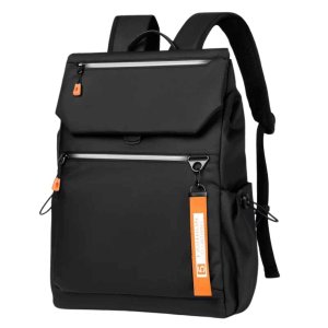 Mochila de Nylon Impermeável Masculina Escolar Trabalho:preto