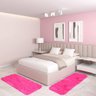 Jogo Tapete Passadeira Quarto 2 Uni Rosa 50 X 140 Cm - 1