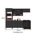 Ver imagem 4 de Cozinha Completa Bariloche 12 Portas 2 Gavetas com Vidro 100% MDF Chumbo - Indékes