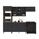 Ver imagem 2 de Cozinha Completa Bariloche 12 Portas 2 Gavetas com Vidro 100% MDF Chumbo - Indékes