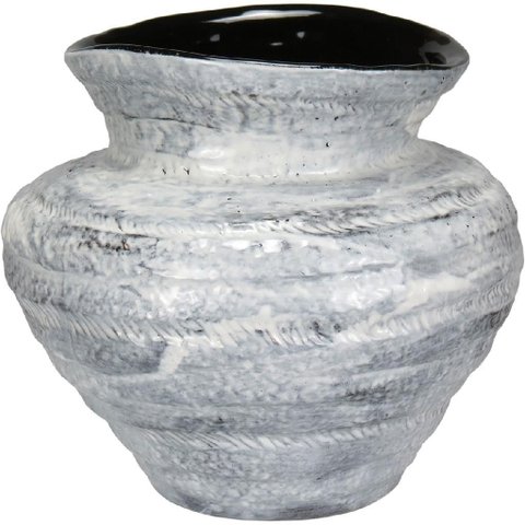 Vaso Decorativo Enfeite Casa Home&Co Cerâmica 20x25x25cm Branco