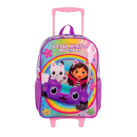 Mochila com Rodas Infantil a Casa Mágica da Gabby Rainbow - Sestini