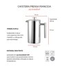 Cafeteira Prensa Francesa e Bule Leiteira Aço Inox 350ml - 4