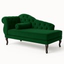 Ver imagem 2 de Chaise Recamier 150 Cmem Veludo Pés Luis Xv Capitonê de Luxo