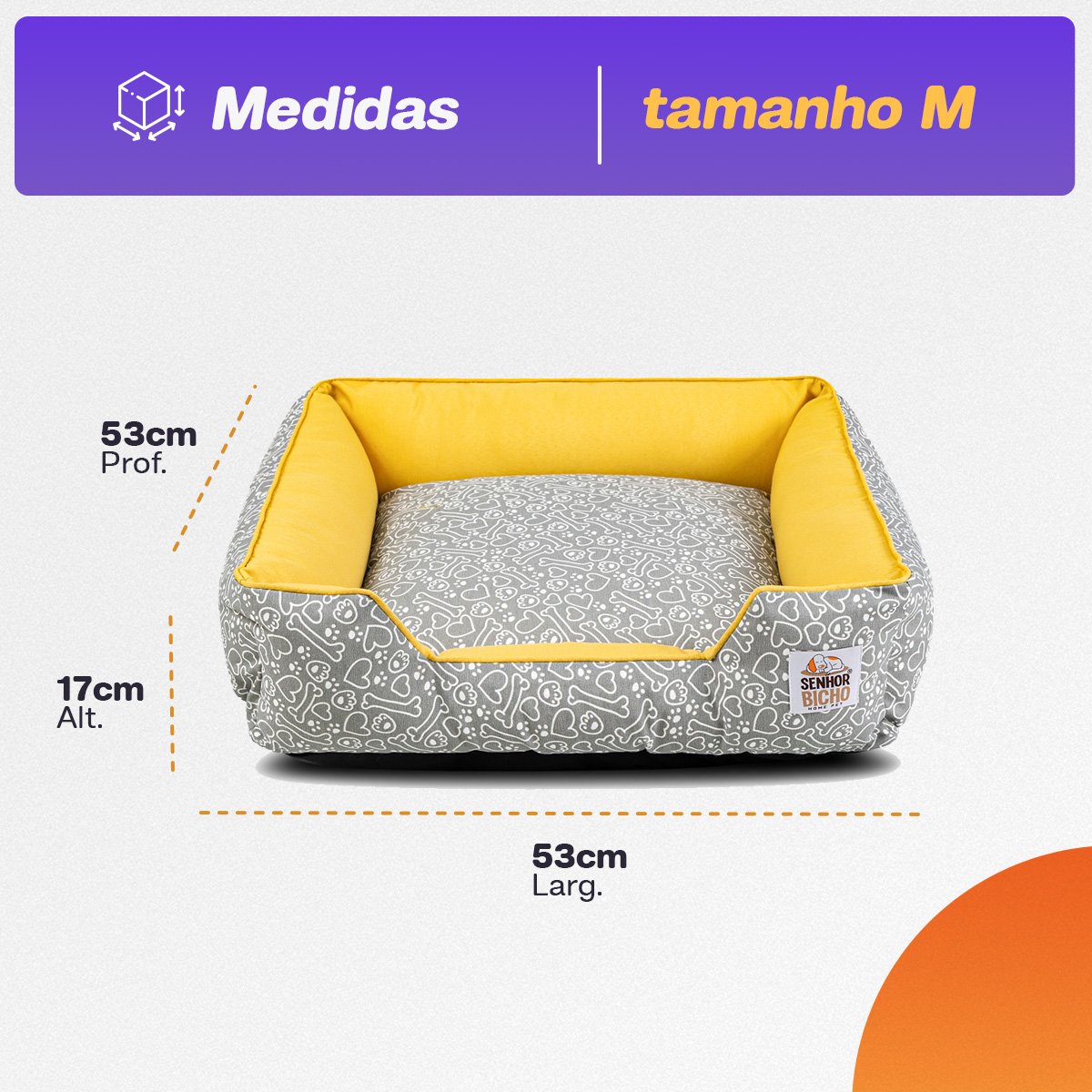 Cama de Cachorro Impermeável com Zíper Pandora 53x53 Pets - 9