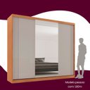 Ver imagem 6 de Guarda-Roupa Casal 100% MDF 3 Portas de Correr 4 Gavetas 6 Prateleiras com Espelho Chile Off White/Marromle