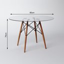 Ver imagem 3 de Conjunto De Mesa De Jantar Redonda 90Cm Tampo De Vidro Com 4 Cadeiras Pretas