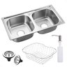 Kit Cuba Dupla Gourmet Aço Inox + Torneira Gourmet Silicone Flexível Preto - 4