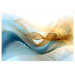 Quadro Decorativo Abstrato , Moldura Caixa Branca 3cm,  ideal para  Sala, Quarto  e Hall (100x70 cm)