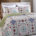 Ver imagem 2 de Colcha Patchwork Solteiro Dupla Face C/ Porta Travesseiro Lucca 2 Rozac