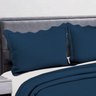 Cobre Leito Casal Roupa De Cama Colcha Kit 3 Peças - Azul-marinho - 2