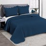 Cobre Leito Casal Roupa De Cama Colcha Kit 3 Peças - Azul-marinho - 6