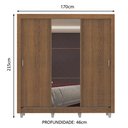 Ver imagem 4 de Guarda Roupa Casal Madesa Lyon Plus 3 Portas de Correr com Espelho 4 Gavetas com Pés - Rustic