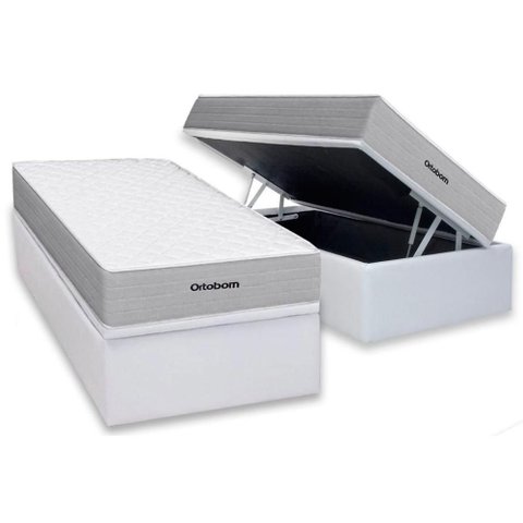 Cama Box Baú Crc Solteiro +Colchão Molas Venno Ortobom 88