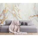 Ver imagem 2 de Adesivo Revestimento Porcelanato Mármore Mescla Gold Tons Cinza Dourado 2 Partes 95x250 Casa Harmoni