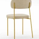 Ver imagem 3 de Kit 4 Cadeiras Estofadas Melissa Jantar Aço Dourado Bege